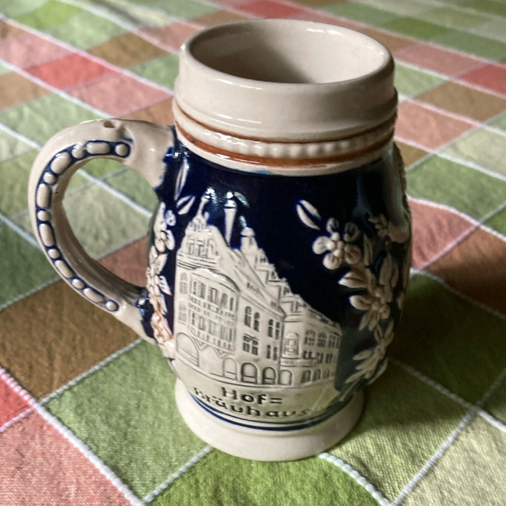 Wekara vintage ceramic beer stein 4.5” German collectible